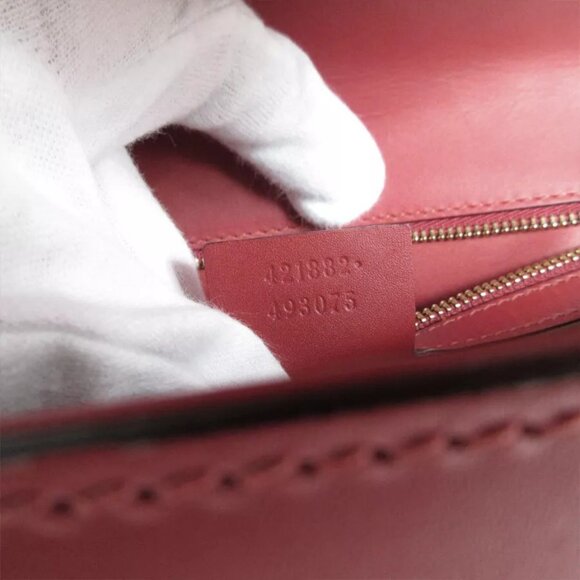 Auth GUCCI SylvieShoulder Bag Red leather - Picture 11 of 15